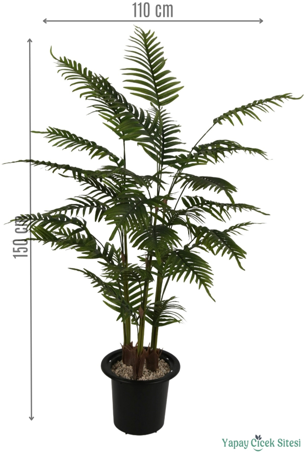 3 Gövdeli Yapay Areka Palmiye Ağacı 150 cm