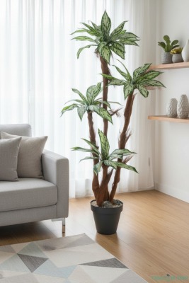 4 Gövdeli Yapay Difenbahya Ağacı 180 cm Model 1 - 6