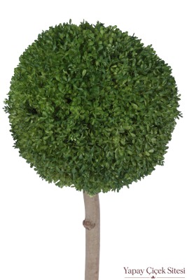 Ağaç Saplı Dekoratif Kaliteli Yapay Top Şimşir UV Dayanımlı 38 cm - 2