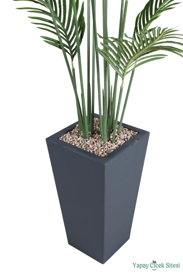 Ahşap Saksıda Yapay Areka Palmiye Ağacı 210 cm - 3