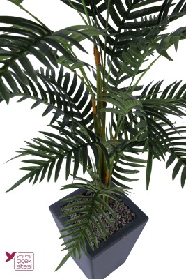 Ahşap Saksıda Yapay Areka Palmiyesi 145 cm İç Mekan Dekorasyonu - 4