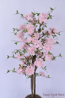 Bohem Saksıda 3 Gövdeli Yapay Ortanca Ağacı 160 cm Açık Pembe - 2