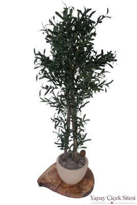 Bohem Saksıda 3 Gövdeli Yapay Zeytin Ağacı 190 Cm Koyu Yeşil - Yapay Çiçek Sitesi