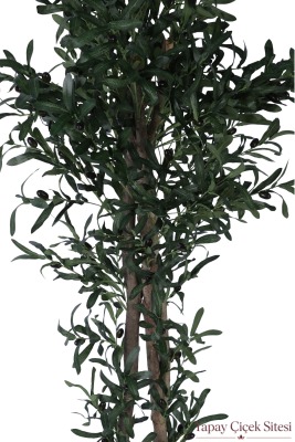Bohem Saksıda 3 Gövdeli Yapay Zeytin Ağacı 190 Cm Koyu Yeşil - 2