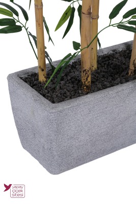 Bohem Saksıda 7 Çubuklu Yapay Bambu Seperatör 210 cm Banyo Spa ve Güzellik Merkezi Dekorasyonu - 7