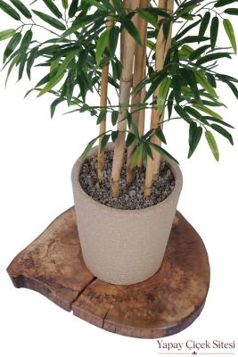 Bohem Saksıda Yapay 7 Gövdeli Bambu Ağacı 180 cm - 4