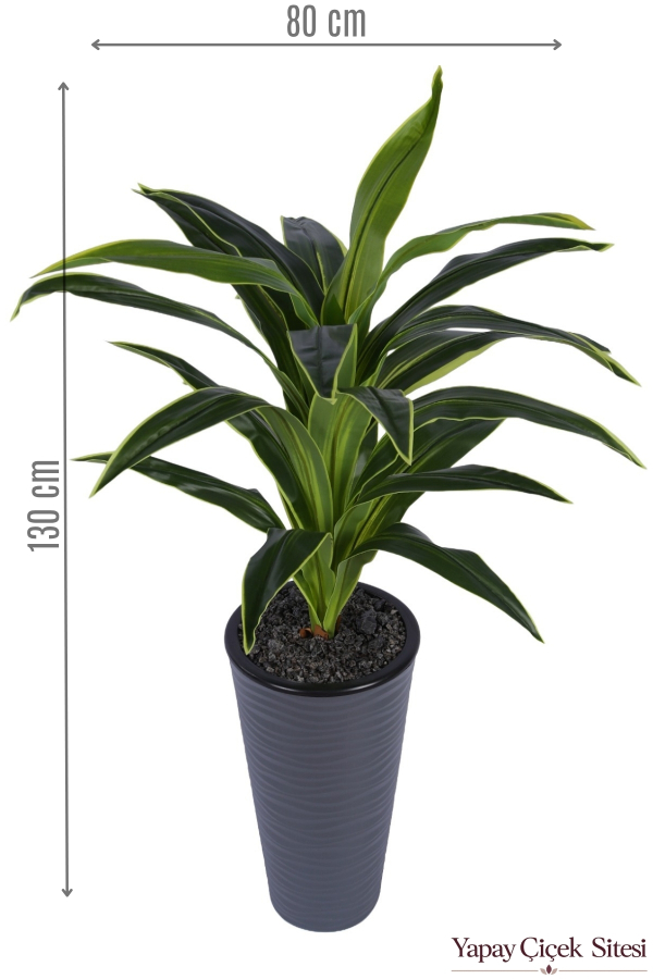 Dalgalı Saksıda Yapay Dracena Ağacı 130 cm - 1