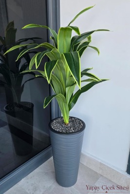 Dalgalı Saksıda Yapay Dracena Ağacı 130 cm - 7