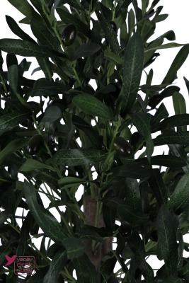 Dekoratif Saksıda 2 Gövdeli Yapay Zeytin Ağacı Koyu Yeşil 120 cm Ev Dekorasyonu - 4