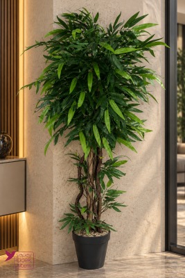 Dekoratif Saksıda Yapay Egzotik Mango Ağacı 185 cm Karşılama Alanı Dekorasyonu - Yapay Çiçek Sitesi