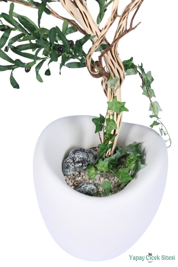 Fiber Saksıda Bonsai Gövdeli Premium Yapay Zeytin Ağacı 180 cm - 3
