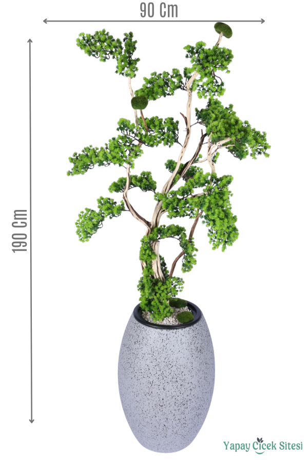 Fiber Saksıda Doğal Gövdeli Bonsai Yapay Ağaç 190 Cm