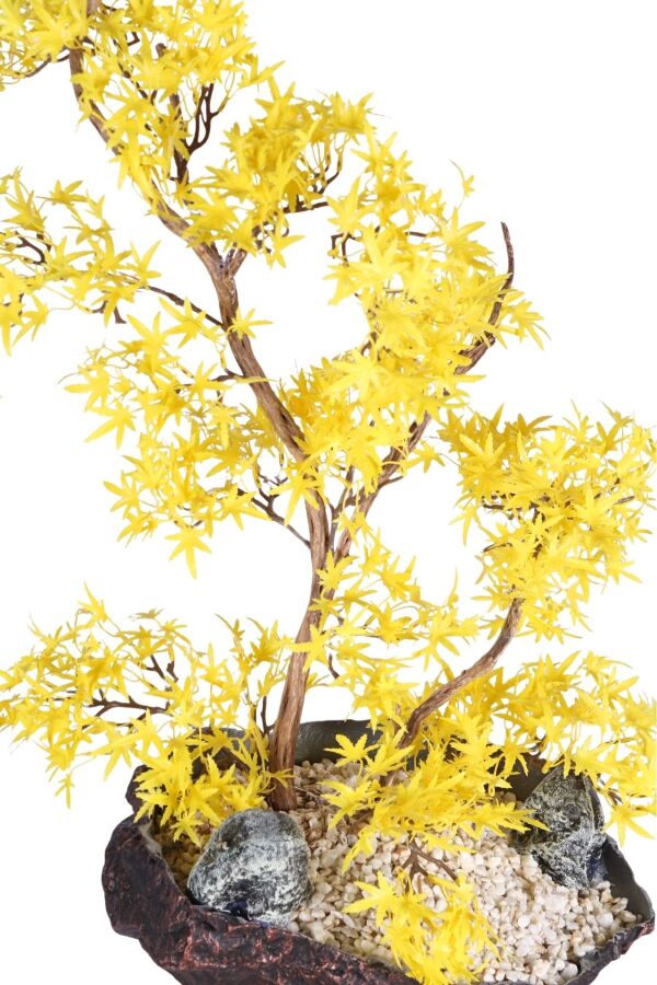 Fiber Saksıda Yapay Bonsai Ağacı 70 Cm Sarı - 2