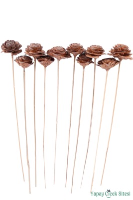 Kuru Çiçek Doğal Cedar Rose Gül 40 Cm 10lu - 2