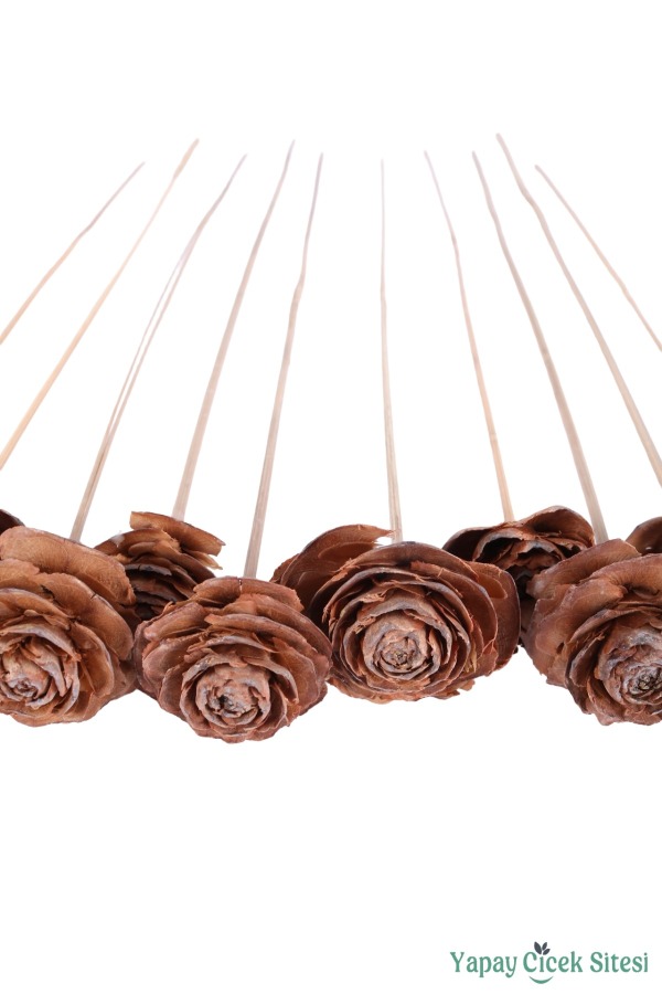 Kuru Çiçek Doğal Cedar Rose Gül 40 Cm 10lu - 3