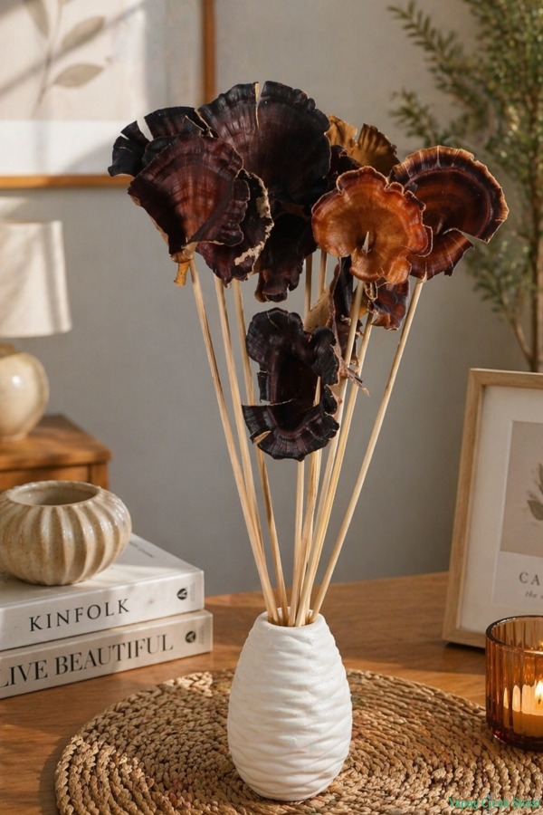 Kuru Çiçek Doğal Mushroom (Mantar) 28 cm 10lu - 1