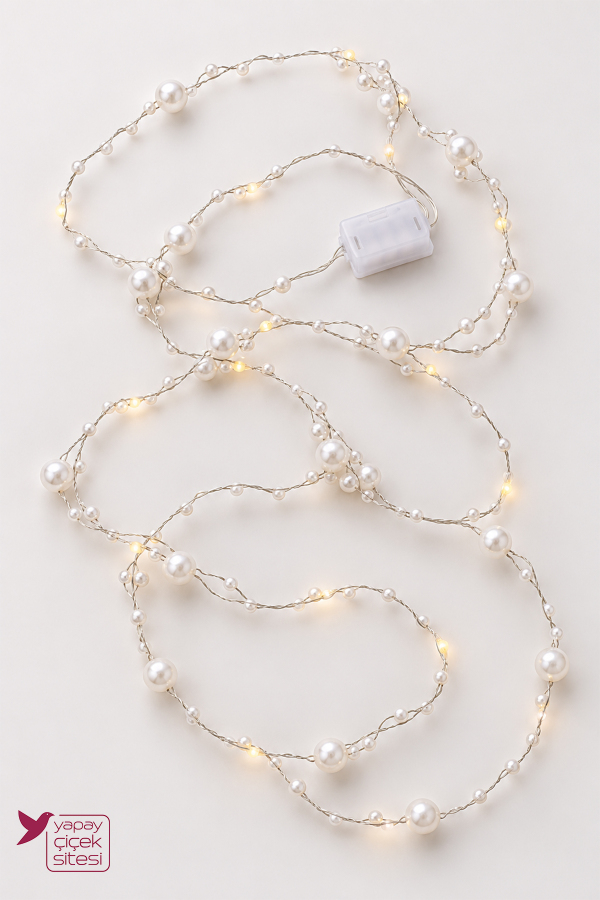 Pilli İnci Led Işık Zinciri Günışığı 2 Metre - 1