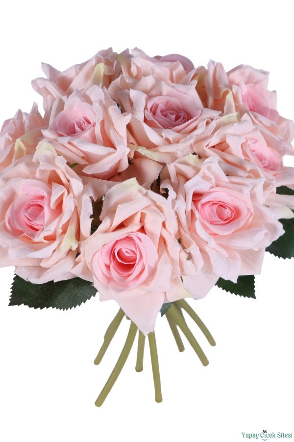Premium Yapay Gül Demeti 25 cm 10lu Pembe - 4