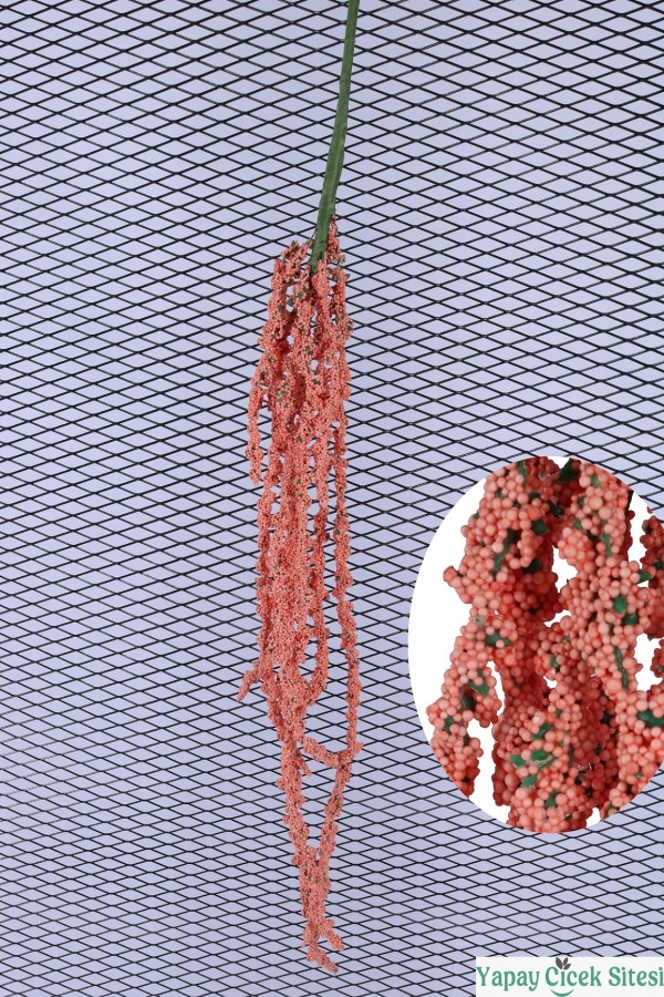 Yapay Amarantus Cipso Dalı 120 cm - Mercan Somon - 1