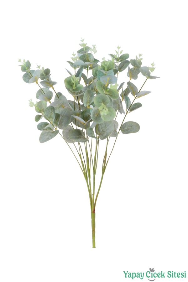 Yapay Çiçekli Okaliptüs Demeti 47 cm Pudra Yeşil - 1