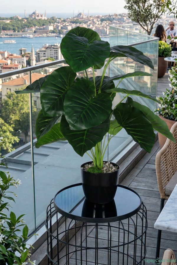 Yapay Difenbahya Bitkisi 65 Cm Koyu Yeşil - 5