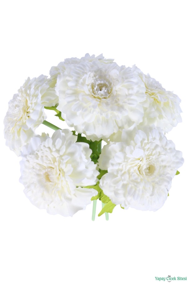 Yapay İri Kafalı Gerbera Buketi 6lı Beyaz - 3