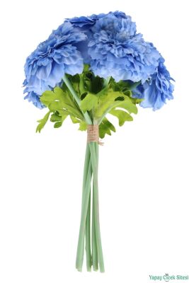 Yapay İri Kafalı Gerbera Buketi 6lı Mavi - 2