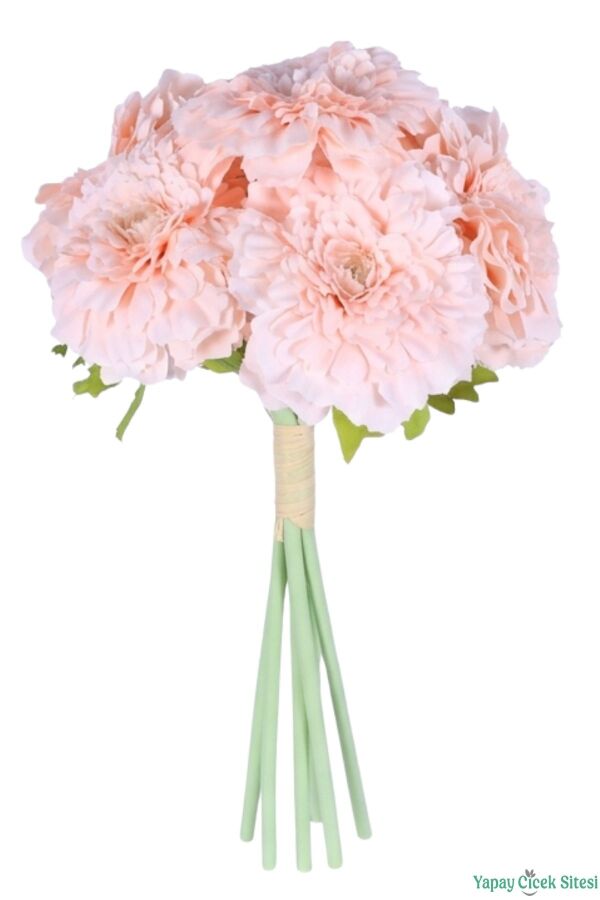 Yapay İri Kafalı Gerbera Buketi 6lı Pudra - 3