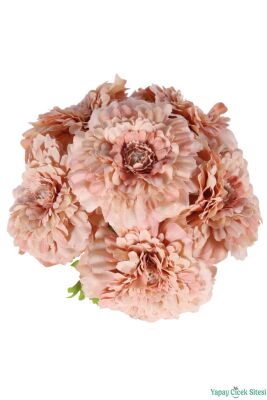 Yapay İri Kafalı Gerbera Buketi 6lı Somon - 4