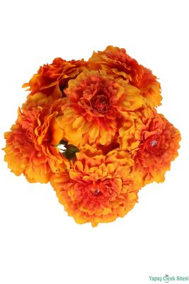 Yapay İri Kafalı Gerbera Buketi 6lı Turuncu - 4
