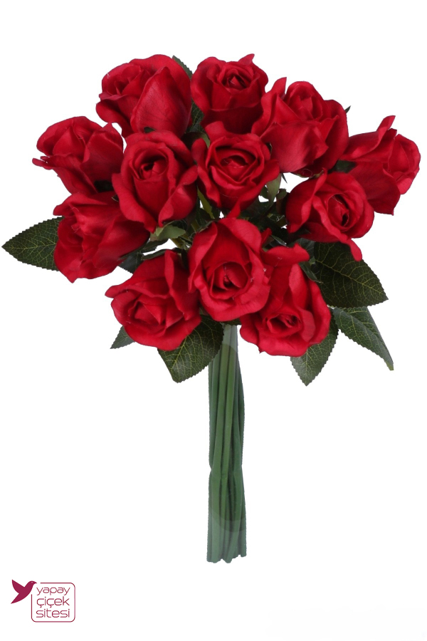 Yapay Kaliteli Kumaş Gül Demeti 45 cm - 1