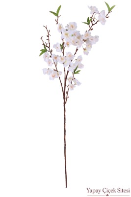 Yapay Kiraz Çiçeği Dalı 90 cm Krem Beyaz - Yapay Çiçek Sitesi