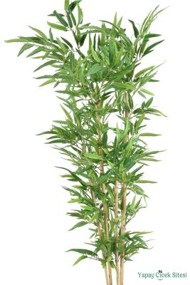 Yapay Kırçıllı Yaprak Bambu Ağacı 170 cm (Beyaz Saksılı) - 3