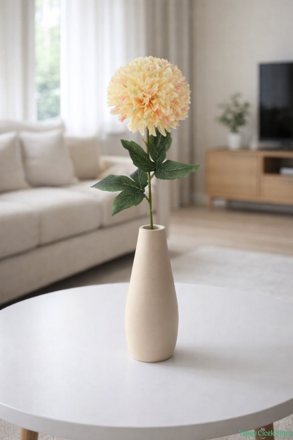 Yapay Krizantem Dalı 63 cm Sarı - 1