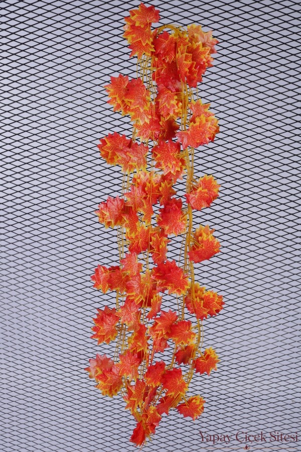 Yapay Kumaş Dokulu Sonbahar Yapraklı İp Sarmaşık 220 cm -12 Adet - 1