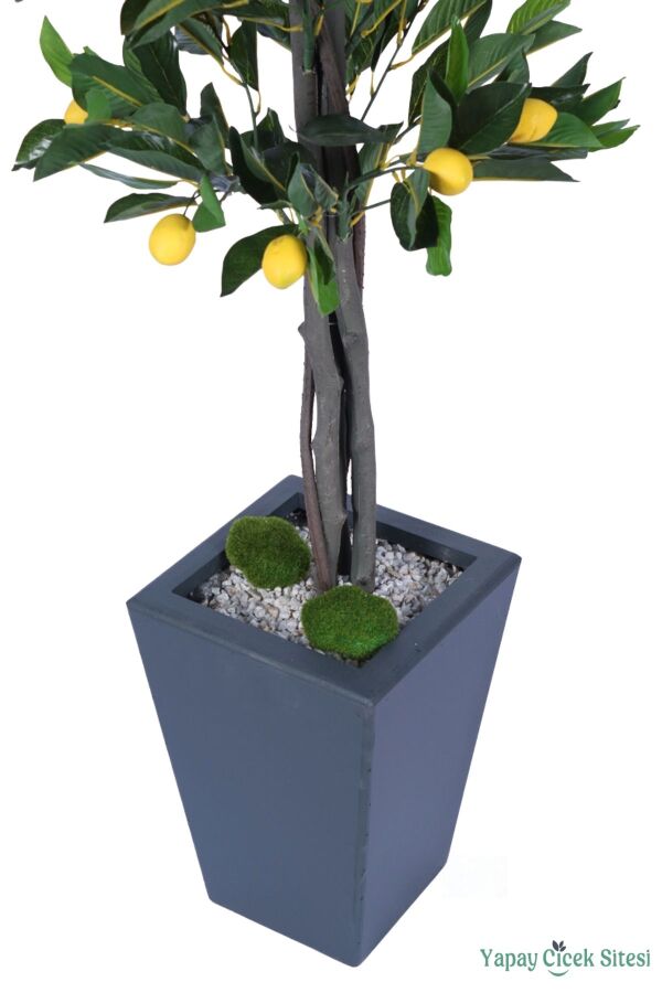 Yapay Limon Ağacı 155 cm Ahşap Saksıda - 4