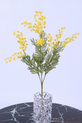 Yapay Mimoza Dalı 68 cm Sarı - Yapay Çiçek Sitesi