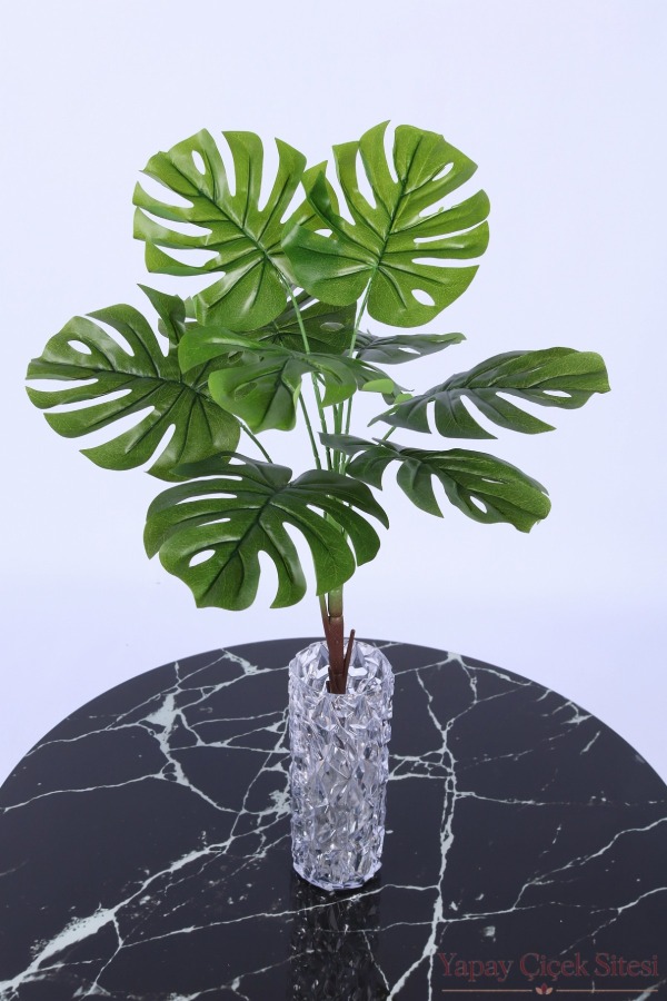 Yapay Monstera Deve Tabanı 9 Dal Dekor Bitkisi 70 cm Yeşil - 1