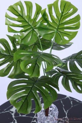 Yapay Monstera Deve Tabanı 9 Dal Dekor Bitkisi 70 cm Yeşil - 3