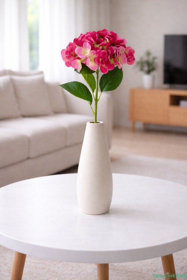 Yapay Ortanca Dalı 48 cm Fuşya - 1
