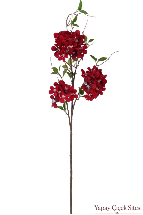 Yapay Ortanca Dalı 90 cm Bordo - 1