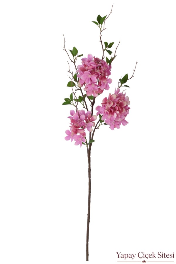 Yapay Ortanca Dalı 90 cm Koyu Pembe - 1