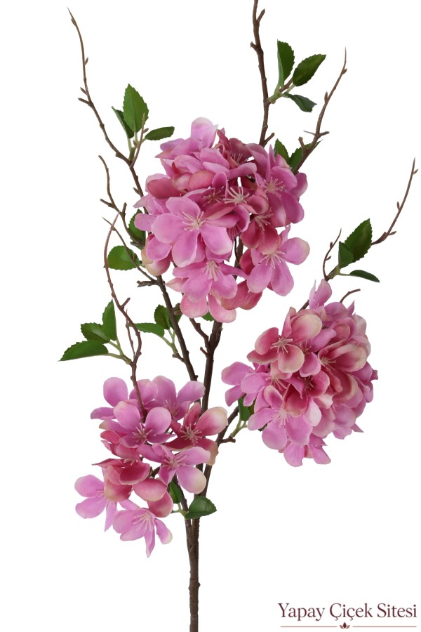 Yapay Ortanca Dalı 90 cm Koyu Pembe - 2