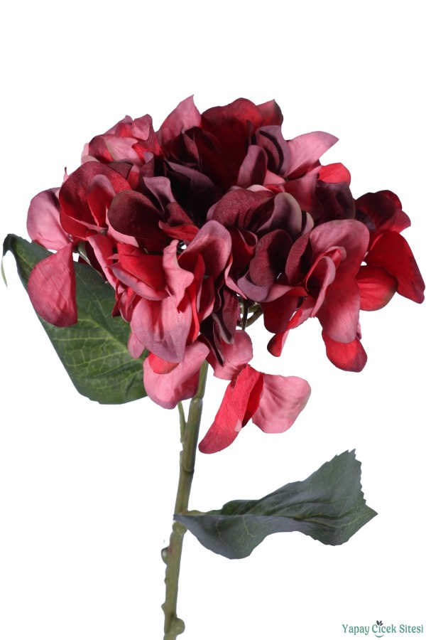 Yapay Pastel Ortanca Dalı Tek Dal 58 cm Kırmızı - 1