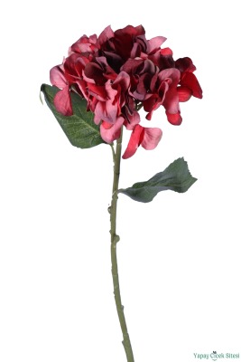 Yapay Pastel Ortanca Dalı Tek Dal 58 cm Kırmızı - 3