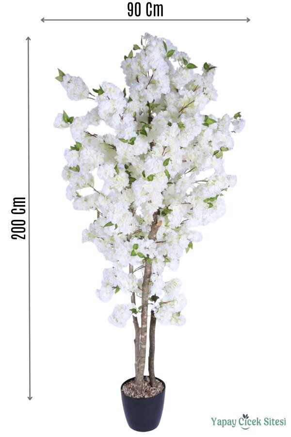 Yapay Premium Bahar Dalı Ağacı 200 Cm Beyaz - 1