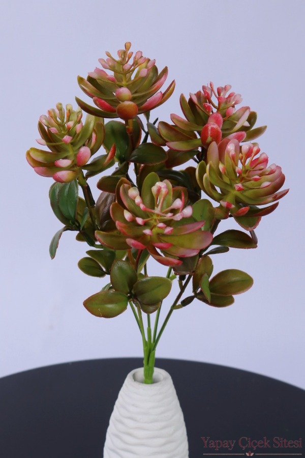 Yapay Sukulent Demeti 30 cm Pudra Pembe - 1
