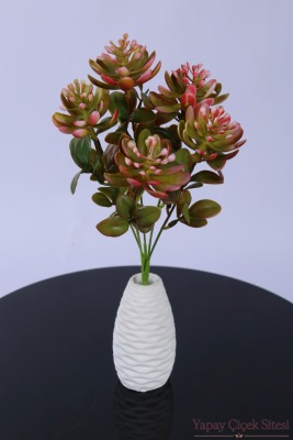 Yapay Sukulent Demeti 30 cm Pudra Pembe - 3