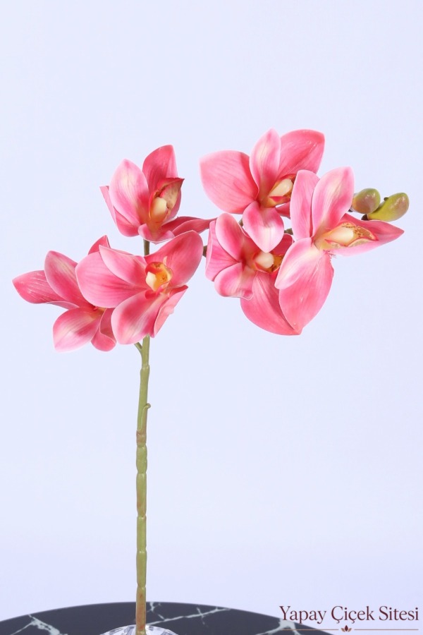 Yapay Tek Dal Singapur Orkidesi 72 cm Pembe - 1