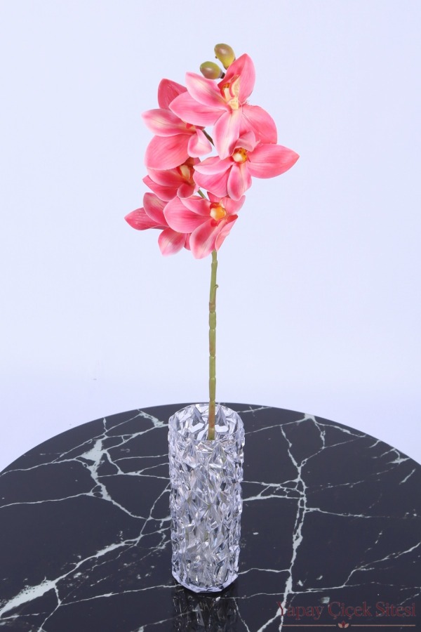Yapay Tek Dal Singapur Orkidesi 72 cm Pembe - 2